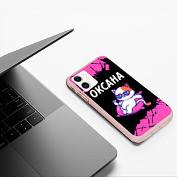 Чехол iPhone 11 матовый Оксана КОШЕЧКА Брызги, цвет: 3D-светло-розовый — фото 2
