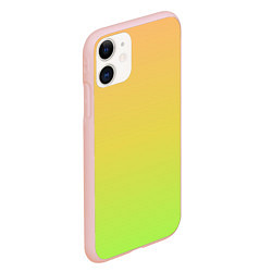 Чехол iPhone 11 матовый GRADIEND YELLOW-GREEN, цвет: 3D-светло-розовый — фото 2