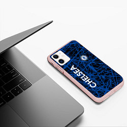 Чехол iPhone 11 матовый CHELSEA F C, цвет: 3D-светло-розовый — фото 2