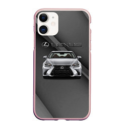 Чехол iPhone 11 матовый Lexus auto, цвет: 3D-светло-розовый