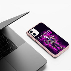 Чехол iPhone 11 матовый Fortnite Dark Power Chord Video game, цвет: 3D-светло-розовый — фото 2