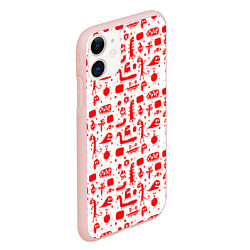 Чехол iPhone 11 матовый RED MONSTERS, цвет: 3D-светло-розовый — фото 2