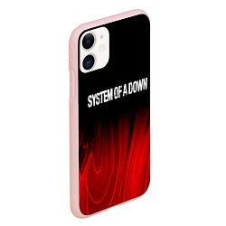 Чехол iPhone 11 матовый System of a Down Red Plasma, цвет: 3D-светло-розовый — фото 2