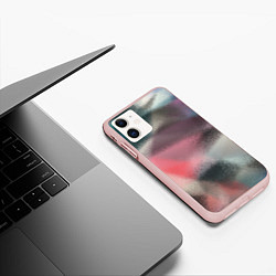 Чехол iPhone 11 матовый Современный разноцветный абстрактный узор, цвет: 3D-светло-розовый — фото 2