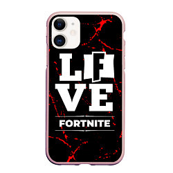 Чехол iPhone 11 матовый Fortnite Love Классика, цвет: 3D-светло-розовый