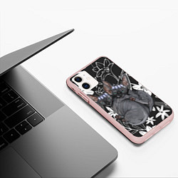 Чехол iPhone 11 матовый Милые сфинксы, цвет: 3D-светло-розовый — фото 2