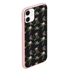 Чехол iPhone 11 матовый Дизайн из роз, цвет: 3D-светло-розовый — фото 2