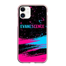 Чехол iPhone 11 матовый Evanescence - neon gradient: символ сверху, цвет: 3D-светло-розовый