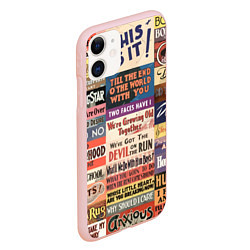 Чехол iPhone 11 матовый Рекламные стикеры - retro, цвет: 3D-светло-розовый — фото 2