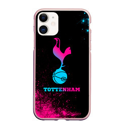 Чехол iPhone 11 матовый Tottenham - neon gradient, цвет: 3D-светло-розовый