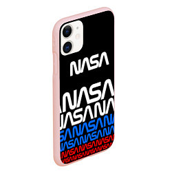 Чехол iPhone 11 матовый Nasa gпаттерн, цвет: 3D-светло-розовый — фото 2