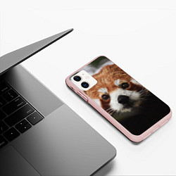 Чехол iPhone 11 матовый Малая панда, цвет: 3D-светло-розовый — фото 2