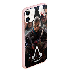 Чехол iPhone 11 матовый Assassins Creed Eivor, цвет: 3D-светло-розовый — фото 2