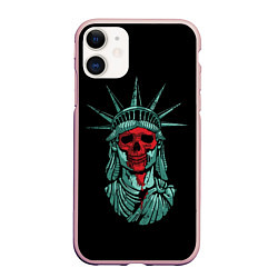 Чехол iPhone 11 матовый Свобода мертва, цвет: 3D-светло-розовый