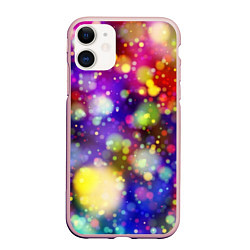 Чехол iPhone 11 матовый Радужные блики, цвет: 3D-светло-розовый