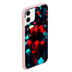 Чехол iPhone 11 матовый Digital abstract cube, цвет: 3D-светло-розовый — фото 2