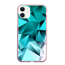 Чехол iPhone 11 матовый Green abstraction, цвет: 3D-светло-розовый