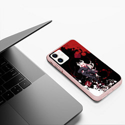 Чехол iPhone 11 матовый Helltaker Lucifer арт краска, цвет: 3D-светло-розовый — фото 2