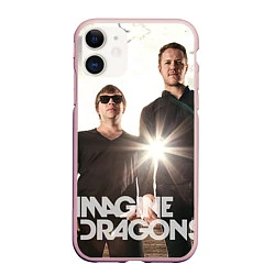 Чехол iPhone 11 матовый Imagine Dragons, цвет: 3D-светло-розовый