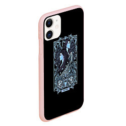 Чехол iPhone 11 матовый Близнецы, цвет: 3D-светло-розовый — фото 2