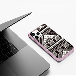 Чехол iPhone 11 Pro матовый Etno pattern, цвет: 3D-розовый — фото 2