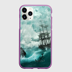 Чехол iPhone 11 Pro матовый Море, цвет: 3D-фиолетовый