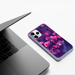 Чехол iPhone 11 Pro матовый Цветы, цвет: 3D-светло-сиреневый — фото 2
