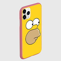 Чехол iPhone 11 Pro матовый Лицо Гомера, цвет: 3D-малиновый — фото 2