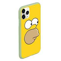 Чехол iPhone 11 Pro матовый Лицо Гомера, цвет: 3D-салатовый — фото 2