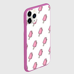 Чехол iPhone 11 Pro матовый Мороженое розовое, цвет: 3D-фиолетовый — фото 2
