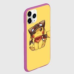 Чехол iPhone 11 Pro матовый Pikachu, цвет: 3D-фиолетовый — фото 2
