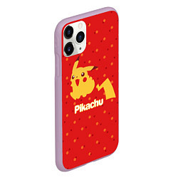 Чехол iPhone 11 Pro матовый Pikachu, цвет: 3D-сиреневый — фото 2