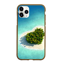 Чехол iPhone 11 Pro матовый Остров, цвет: 3D-коричневый