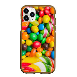 Чехол iPhone 11 Pro матовый Сладкие конфетки, цвет: 3D-коричневый