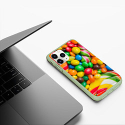 Чехол iPhone 11 Pro матовый Сладкие конфетки, цвет: 3D-салатовый — фото 2
