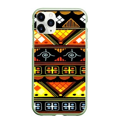 Чехол iPhone 11 Pro матовый Element ethnic, цвет: 3D-салатовый