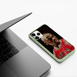 Чехол iPhone 11 Pro матовый Michael Jordan, цвет: 3D-салатовый — фото 2