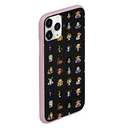 Чехол iPhone 11 Pro матовый One Piece. Pixel art pattern, цвет: 3D-розовый — фото 2