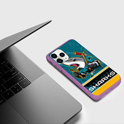 Чехол iPhone 11 Pro матовый San Jose Sharks, цвет: 3D-фиолетовый — фото 2