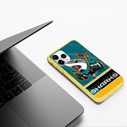 Чехол iPhone 11 Pro матовый San Jose Sharks, цвет: 3D-желтый — фото 2