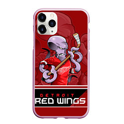 Чехол iPhone 11 Pro матовый Detroit Red Wings, цвет: 3D-розовый