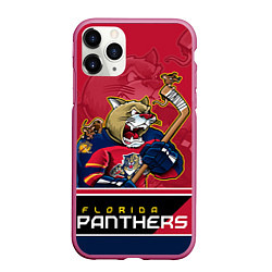 Чехол iPhone 11 Pro матовый Florida Panthers, цвет: 3D-малиновый