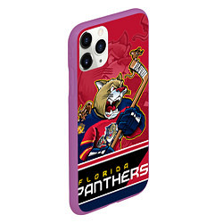 Чехол iPhone 11 Pro матовый Florida Panthers, цвет: 3D-фиолетовый — фото 2