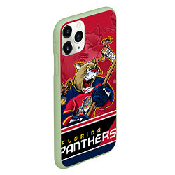 Чехол iPhone 11 Pro матовый Florida Panthers, цвет: 3D-салатовый — фото 2