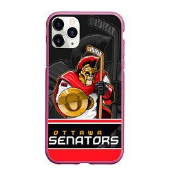 Чехол iPhone 11 Pro матовый Ottawa Senators, цвет: 3D-малиновый