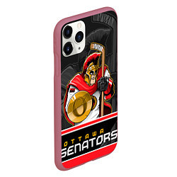 Чехол iPhone 11 Pro матовый Ottawa Senators, цвет: 3D-малиновый — фото 2