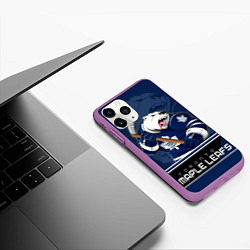 Чехол iPhone 11 Pro матовый Toronto Maple Leafs, цвет: 3D-фиолетовый — фото 2