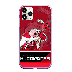 Чехол iPhone 11 Pro матовый Carolina Hurricanes, цвет: 3D-светло-сиреневый