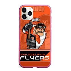 Чехол iPhone 11 Pro матовый Philadelphia Flyers, цвет: 3D-малиновый