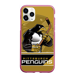 Чехол iPhone 11 Pro матовый Pittsburgh Penguins